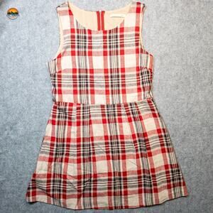 Must Have Mini Dress Multicolor Sleeveless Plaid Back Zip Women's Size Large